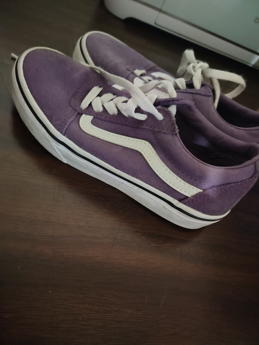 Vans Purple and White Kids Sneakers